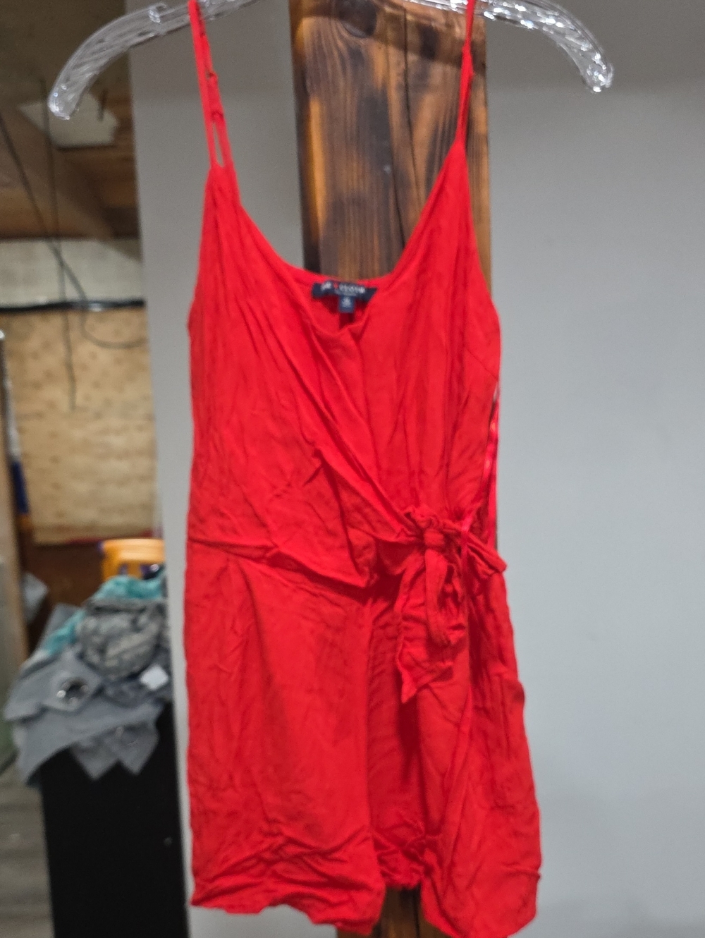 Fashion Nova Red Wrap Romper